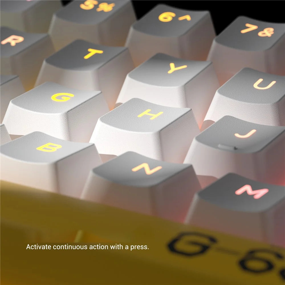 SYNTECH 68 Magnetic Gaming Keyboard Ergonomic Lightweight Wired Keyboard - White Yellow - 5