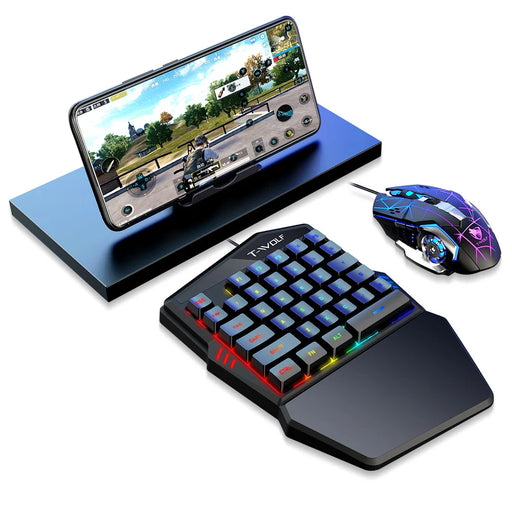 T-WOLF TF900 Gaming Keyboard 40 Keys One-Handed Mechanical Feel Programmable Keyboard with RGB Backlight for Left Hand - Black - 2