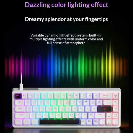 ERAZER MK68 68-Key Mechanical Keyboard Blue Red Switch RGB Backlit Type-C Wired Gaming Keyboard (Invested By Lenovo) - White - 2