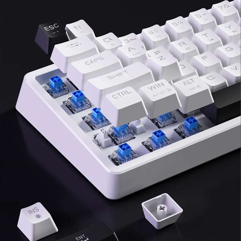 ERAZER MK68 68-Key Mechanical Keyboard Blue Red Switch RGB Backlit Type-C Wired Gaming Keyboard (Invested By Lenovo) - White - 6