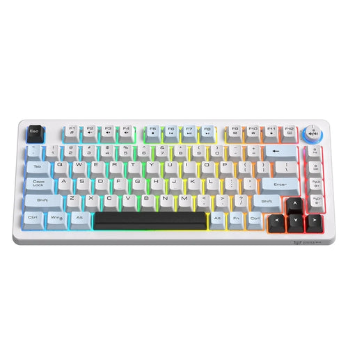 ONIKUMA MT501 81 Keys Gaming Keyboard 3-Mode Wireless 2.4G Bluetooth-compatible Type-C RGB Backlight PC Keyboard - White - 1
