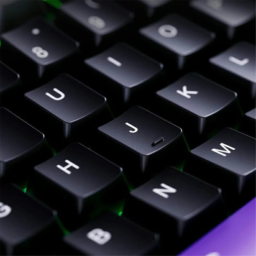 INPHIC V98PRO Wired Keyboard 98-Key Mechanical Feel Membrane Keyboard with RGB Backlit for Office Gaming - Black+Grey - 5