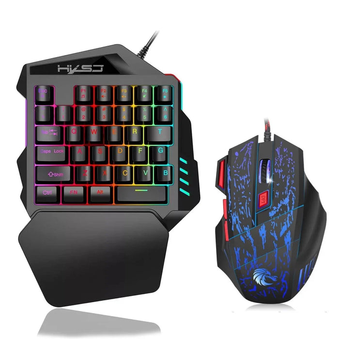 HXSJ One-handed Gaming Keyboard Mouse Set - 1