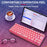 HXSJ V700 61 Keys USB Wired Gaming Keyboard with Colorful Backlight for Computer Desktop Laptop PC - Pink - 5