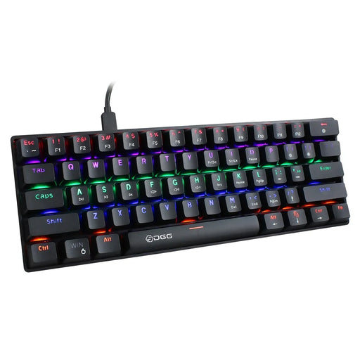 HXSJ V900 Wired 61 Keys Colorful Backlit Computer Laptop Home Office Gaming Blue Switch Mechanical Keyboard - Black - 1