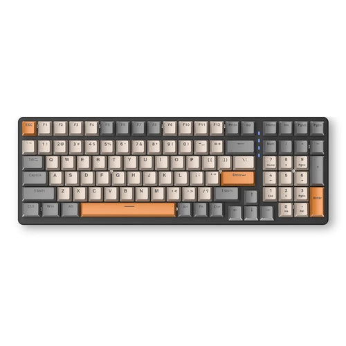 FREE WOLF K3 Mechanical Keyboard 100-Key Gaming Keyboard with Colorful Light Effects for Office Home Computers Laptops - Black Yellow/Blue Switch - 1
