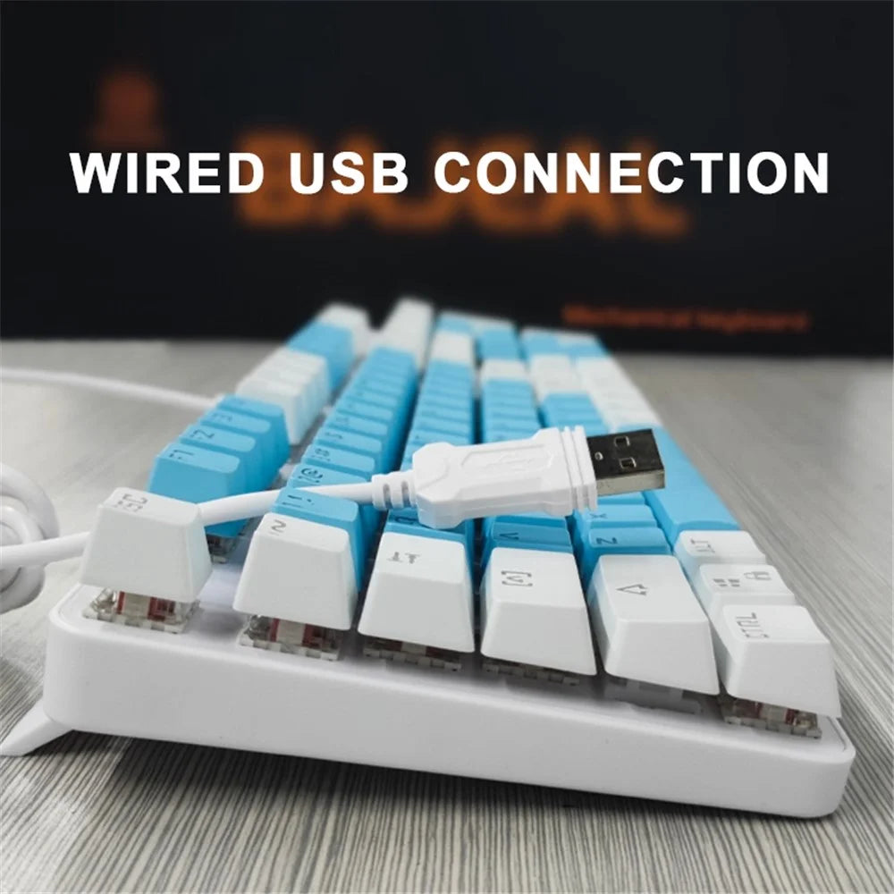 K500 Red Switch Computer Laptop Gaming Keyboard USB Wired Colorful Backlit 104-Key Mechanical Keyboard - 7