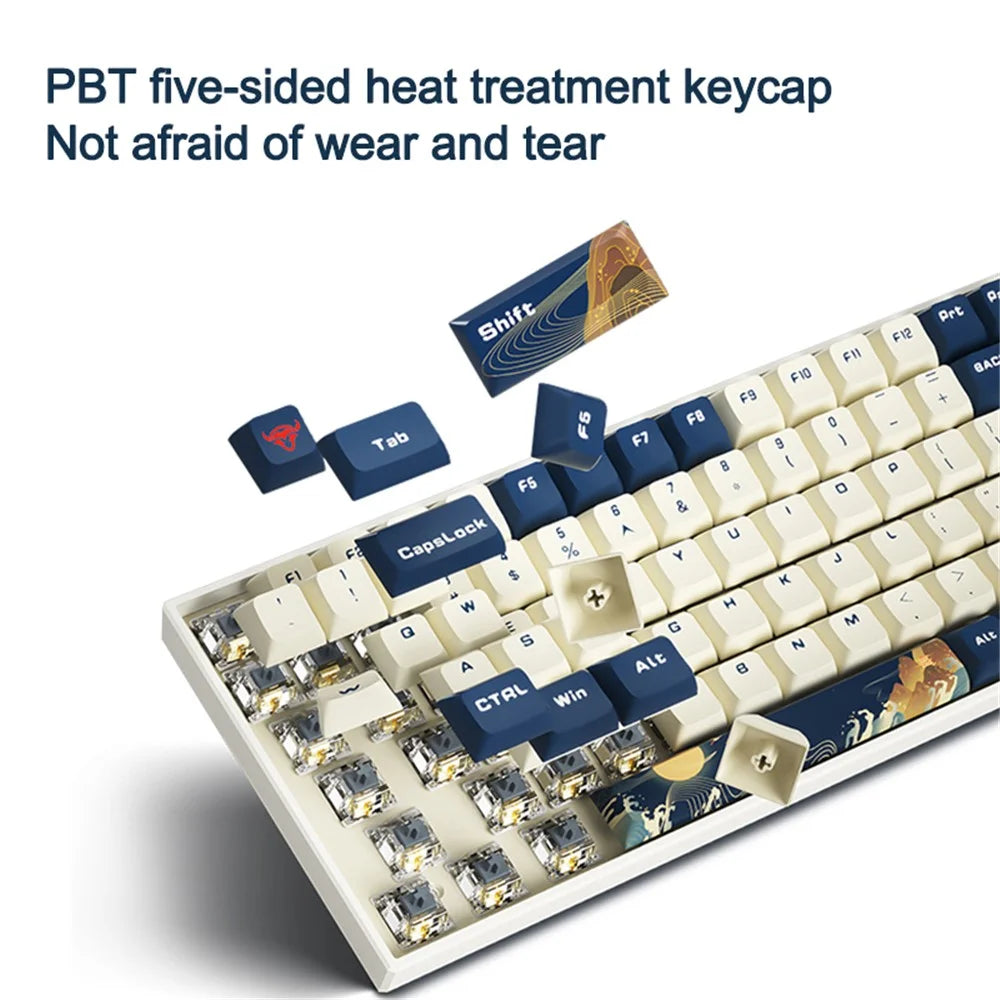 IBLANCOD K84 Rechargeable Bluetooth-compatible / Wired / Wireless Keyboard RGB Backlit 84-Key Mechanical Keyboard - Style A / Silver Switch - 5