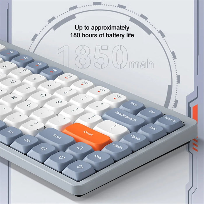 YK75 Rechargeable Bluetooth-compatible / Wired / 2.4G Wireless Keyboard Backlit Computer Mechanical Keyboard - Grey - 2