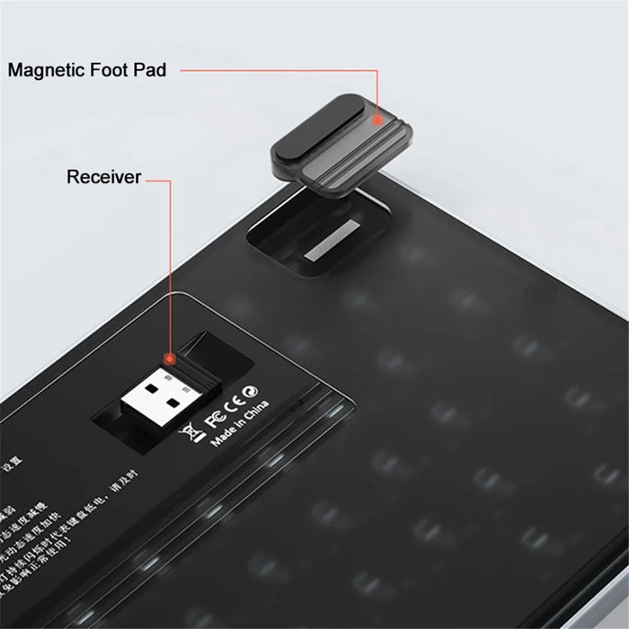 YK75 Rechargeable Bluetooth-compatible / Wired / 2.4G Wireless Keyboard Backlit Computer Mechanical Keyboard - Grey - 5