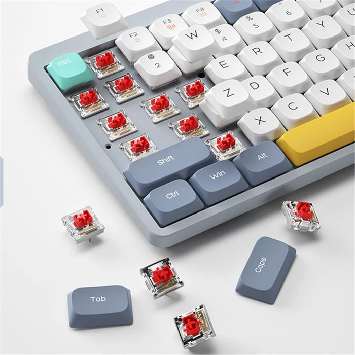 YK75 Rechargeable Bluetooth-compatible / Wired / 2.4G Wireless Keyboard Backlit Computer Mechanical Keyboard - Grey - 6