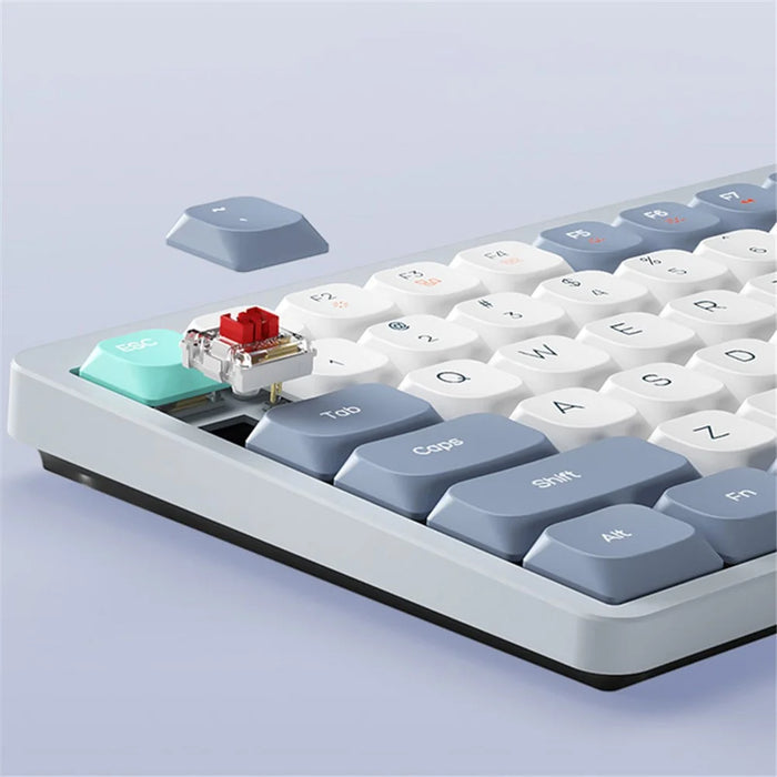 YK75 Rechargeable Bluetooth-compatible / Wired / 2.4G Wireless Keyboard Backlit Computer Mechanical Keyboard - Grey - 7