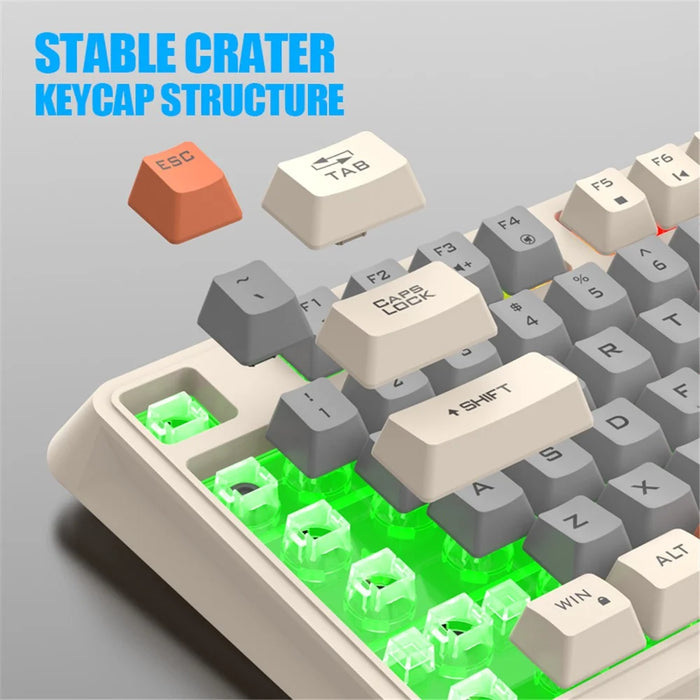 XUNFOX K82 94 Keys Gaming Wired Keyboard Mixed Color Backlit USB Keyboard with Kickstand - Bee - 3