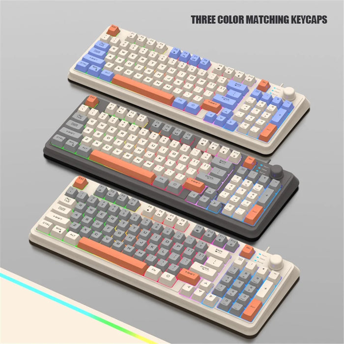 XUNFOX K82 94 Keys Gaming Wired Keyboard Mixed Color Backlit USB Keyboard with Kickstand - Bee - 6