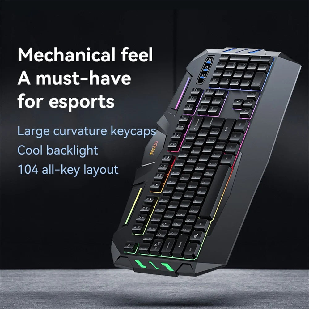 YESIDO KB21 1.5m USB Wired Keyboard 104-key Gaming Keyboard with Breathing Light - 2