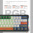 LEAVEN K610 1.6m Wired 61-key Water-Cooled E-Sports Gaming Mechanical Keyboard, Classic Version - White+Grey+Orange / Red Switch - 4