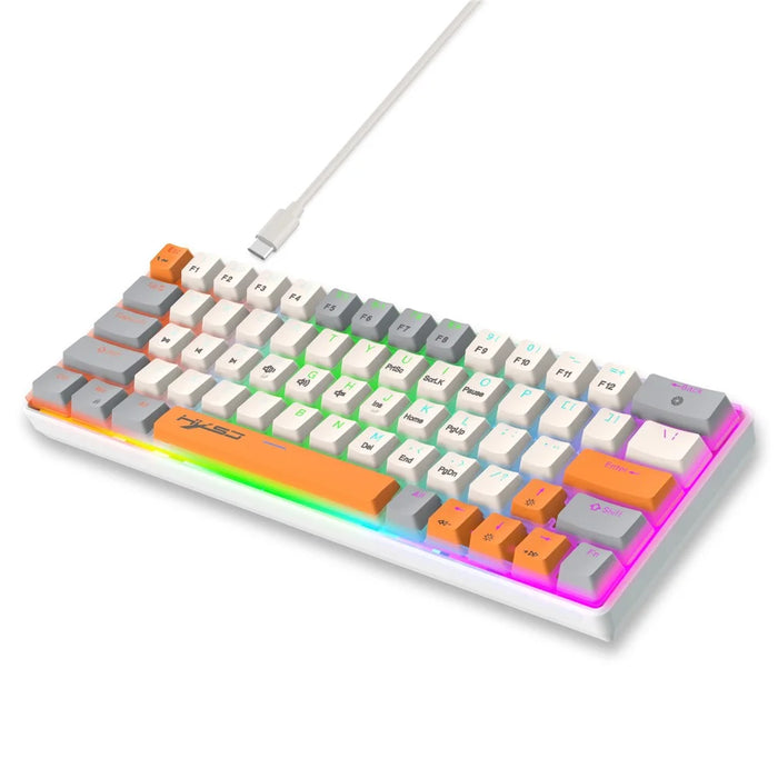HXSJ V500 Mechanical Wired Keyboard 63 Keys Gaming Keyboard with Backlight Effect - Cyan Switch - 1