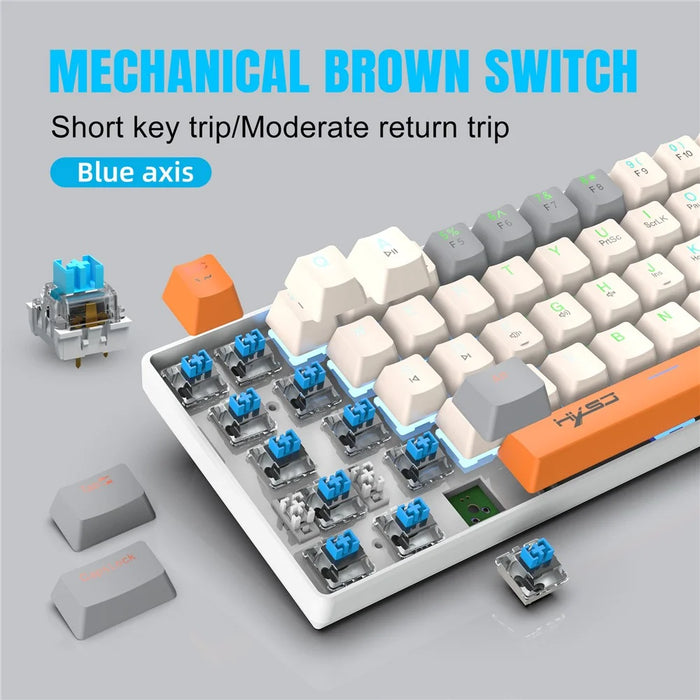 HXSJ V500 Mechanical Wired Keyboard 63 Keys Gaming Keyboard with Backlight Effect - Cyan Switch - 4