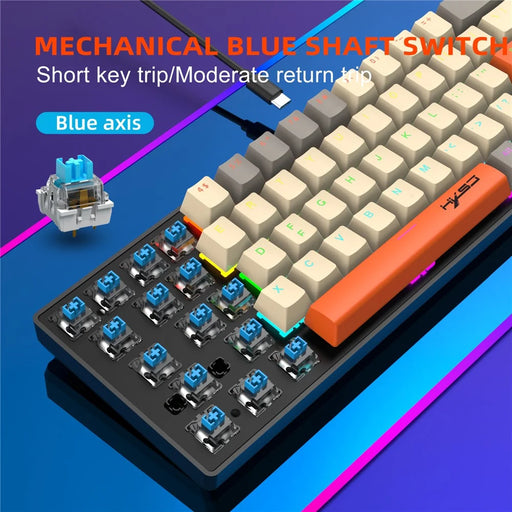 HXSJ K88 Gaming Keyboard 68 Keys Mechanical Wired Keyboard with LED Backlit - 2