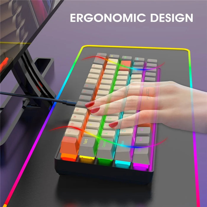 HXSJ K88 Gaming Keyboard 68 Keys Mechanical Wired Keyboard with LED Backlit - 5
