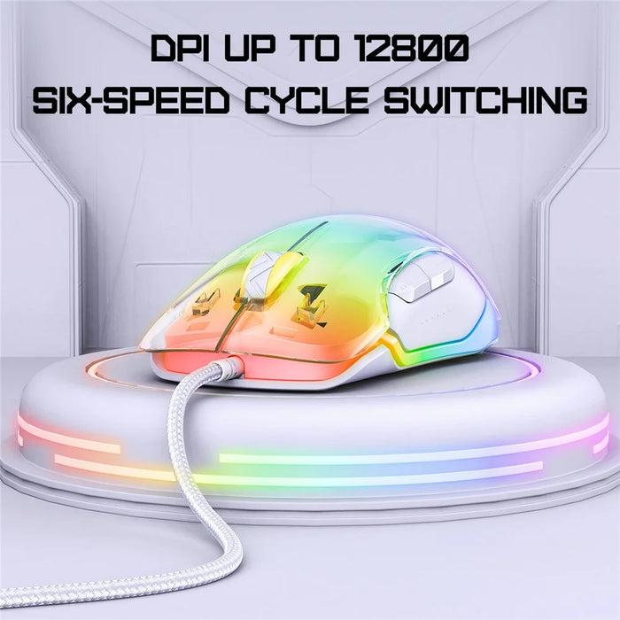ONIKUMA CW925 USB Wired Gaming Mouse RGB Light Computer Laptop Mice - White - 7