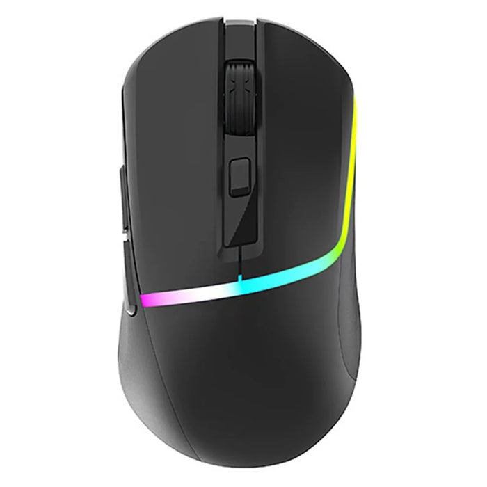 Y-FRUITFUL M96 2.4G+Bluetooth+Type-C Cable Tri-Mode Mouse 6 DPI RGB Gaming Mouse (PAW3212 Chip) - Black - 1