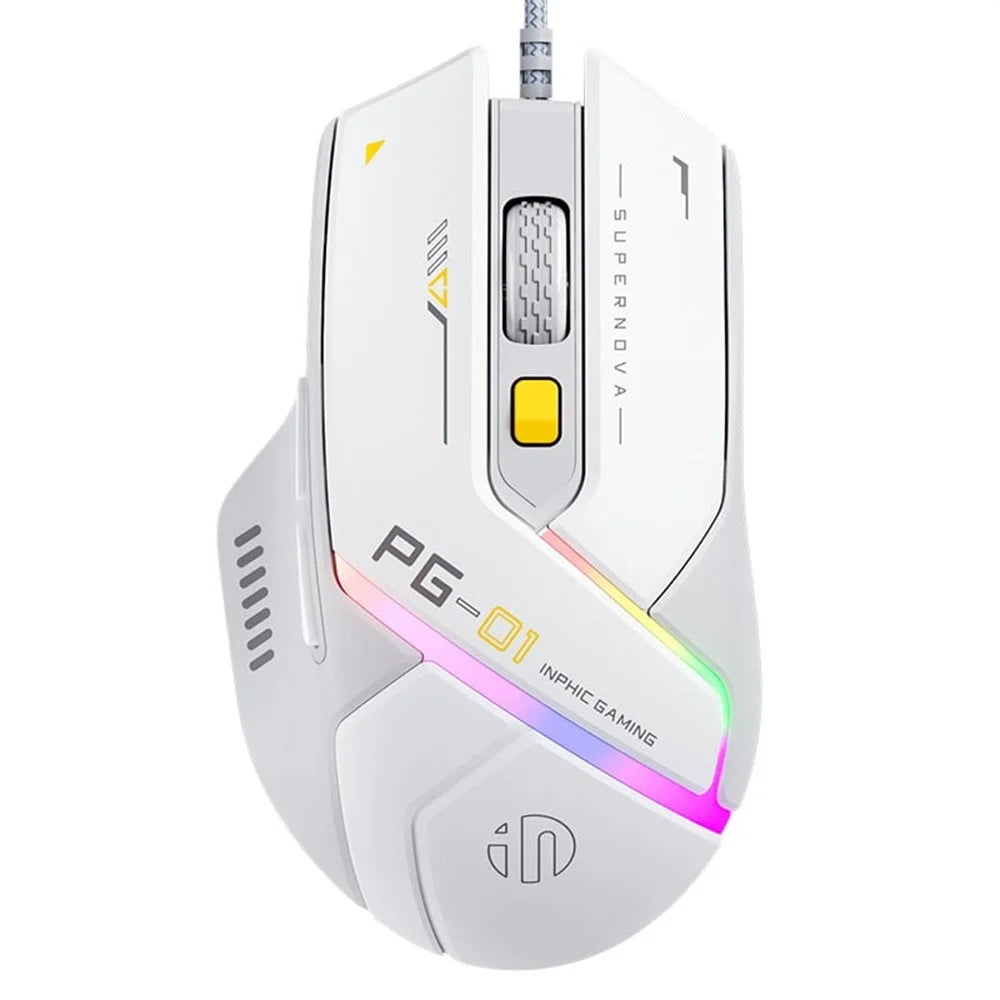 INPHIC PG1 USB Wired E-Sports Gaming Mouse RGB Light Computer Laptop Mice - 1