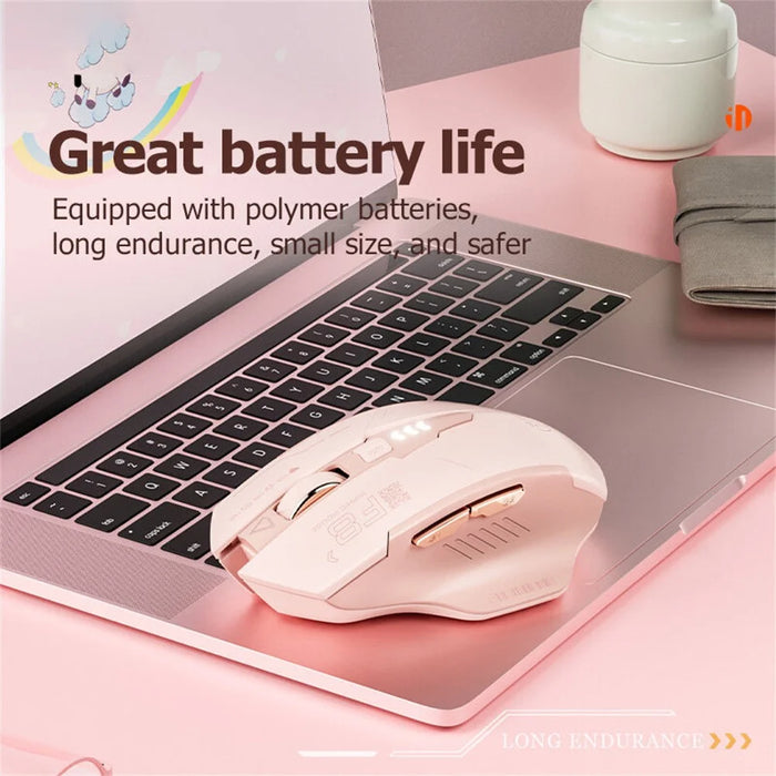 INPHIC F8 Rechargeable 2.4G Wireless Gaming Working Girls Mouse Computer Laptop Mute Mice - 4
