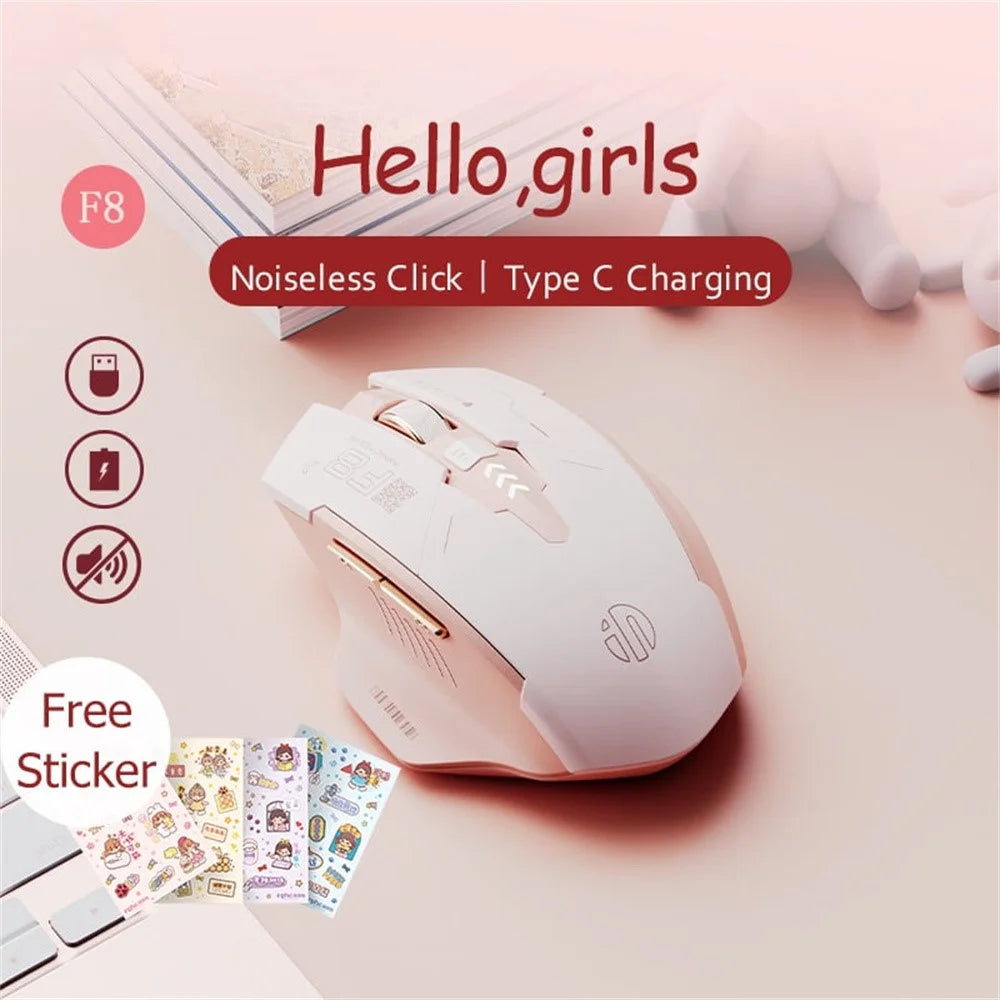INPHIC F8 Rechargeable 2.4G Wireless Gaming Working Girls Mouse Computer Laptop Mute Mice - 7