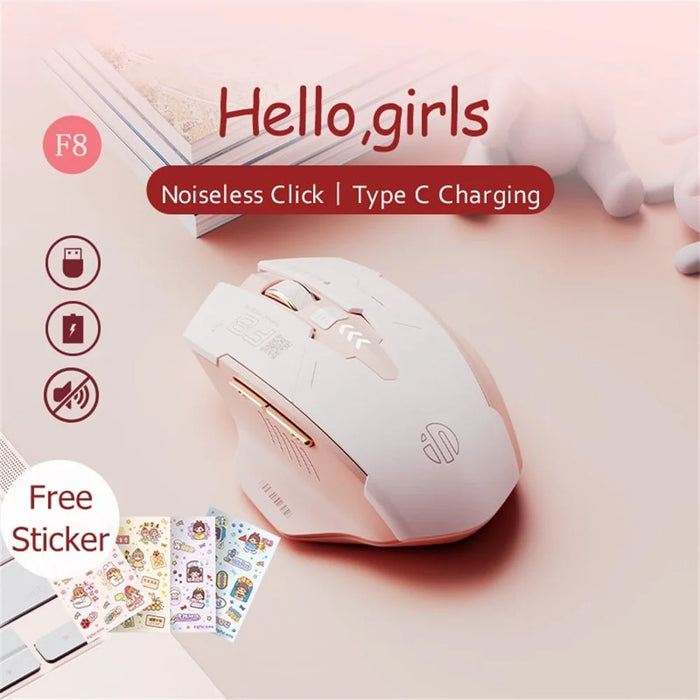 INPHIC F8 Rechargeable 2.4G Wireless Gaming Working Girls Mouse Computer Laptop Mute Mice - 7