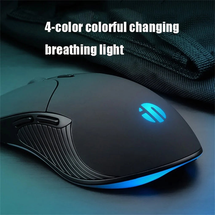 INPHIC PB1 USB Wired Business Office Gaming Mouse Mute Macro Programming Computer Laptop Mice - Black - 5