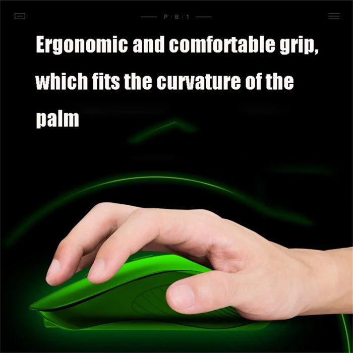INPHIC PB1 USB Wired Business Office Gaming Mouse Mute Macro Programming Computer Laptop Mice - Black - 7