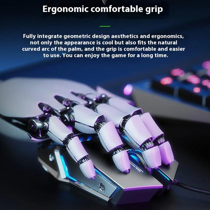 INPHIC PW2 USB Wired Gaming Mouse Colorful Light Macro Programming Computer Laptop Mice - Black - 6