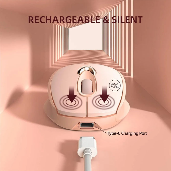 INPHIC M8 Rechargeable 2.4G Wireless Gaming Working Mouse Stylish Girls Mute Mice - 3