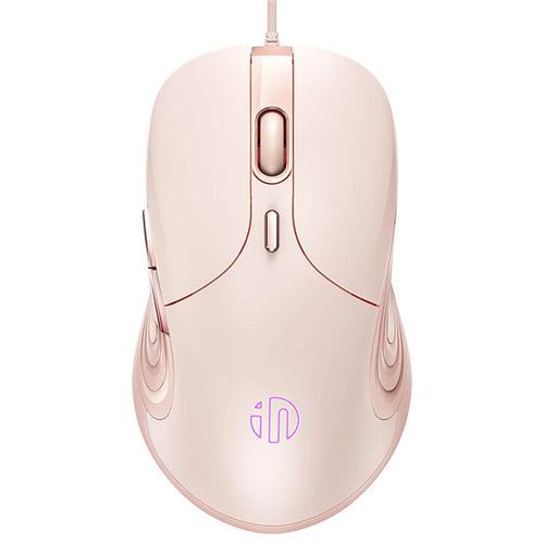 INPHIC B8 USB Wired Mouse for Girls Women 7200DPI 6 Key Mute Gaming Mouse for Laptop PC - Pink - 1