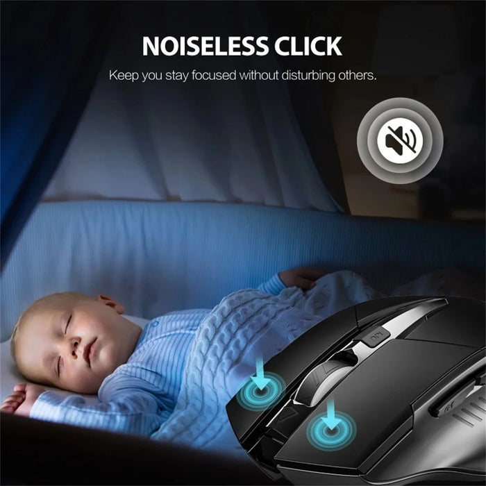 INPHIC F1 Wireless Mouse 1600DPI 6 Keys Type-C Rechargeable Mute Gaming Mouse for Home Office - 6