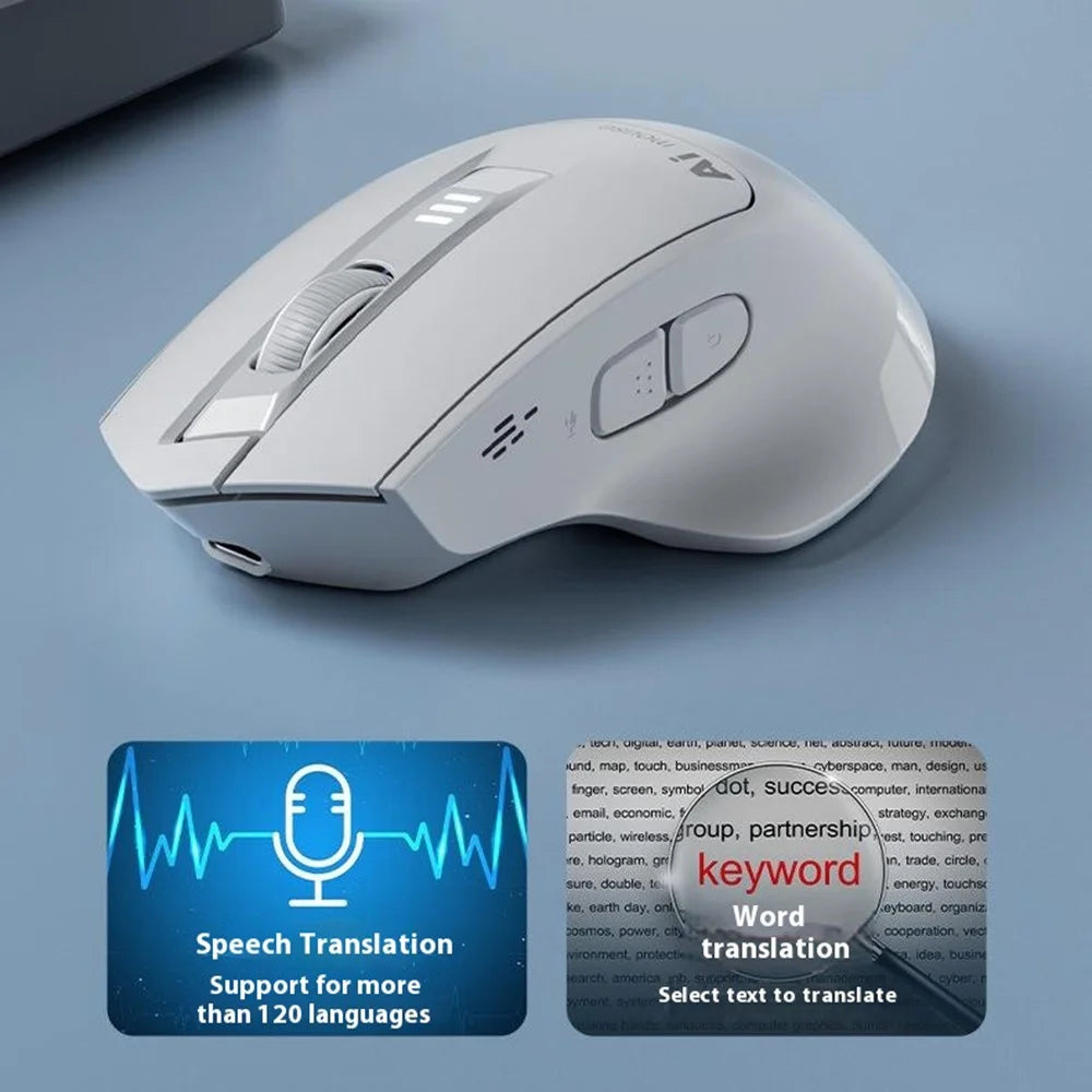 INPHIC S6 AI Smart Voice Mouse Wireless Bluetooth-compatible Mouse 2400DPI Support Voice Controlled Typing - 5