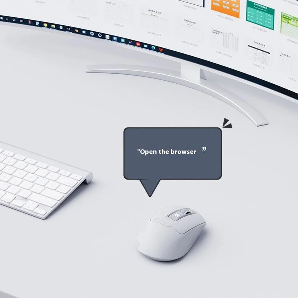 INPHIC S6 AI Smart Voice Mouse Wireless Bluetooth-compatible Mouse 2400DPI Support Voice Controlled Typing - 7