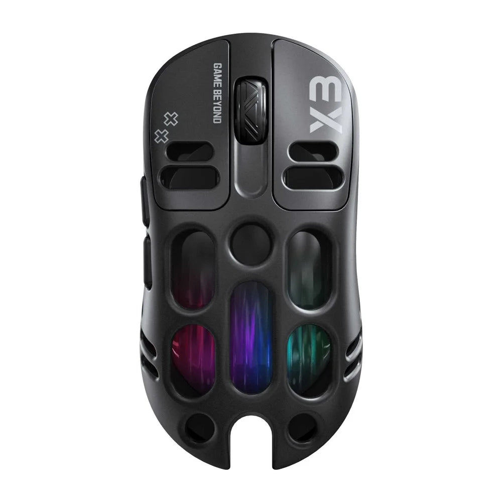 T-WOLF X3 Gaming Mouse Tri-Mode BT Wireless Hollow Design RGB Backlit Mechanical Mouse For Esports - Black - 1