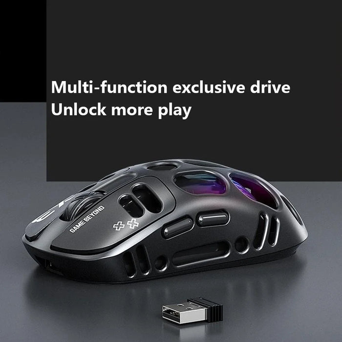 T-WOLF X3 Gaming Mouse Tri-Mode BT Wireless Hollow Design RGB Backlit Mechanical Mouse For Esports - Black - 7