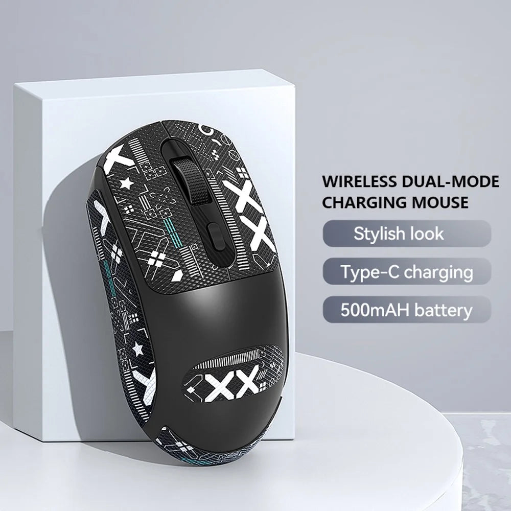 T-WOLF X8 Dual Mode Wireless Mouse with 500mAh Rechargeable Battery Gaming Mouse - Black - 3
