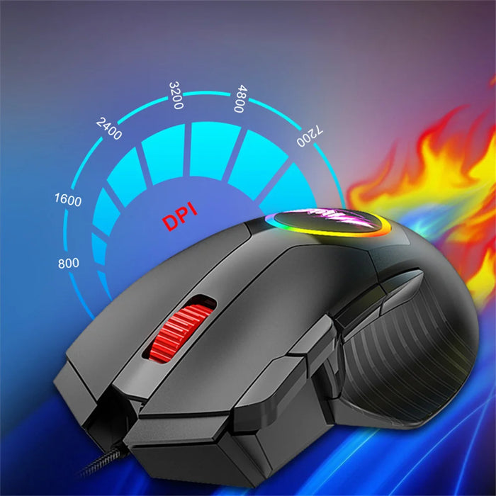 Y-FRUITFUL M89 USB Wired Gaming Mouse 7200 DPI 8 Programmable Buttons Mice with RGB Backlit for PC - 3