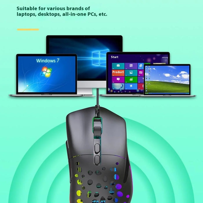 Y-FRUITFUL M88 Gaming Mouse 2.4G Wireless/Wired 7 Button Ergonomic PC Gaming Mice with RGB Backlit - Black - 7