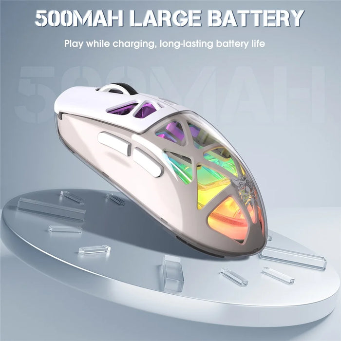 ONIKUMA CW930 Tri-Mode Gaming Mouse 2.4G Bluetooth-Compatible Wired RGB Light 3600DPI Mouse - White - 3
