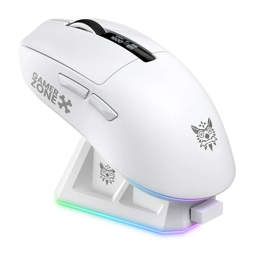 ONIKUMA DM07 2.4G Wireless Gaming Mouse 3-Mode Wired Bluetooth-compatible PC Mice with Magnetic Charging Base - White - 1