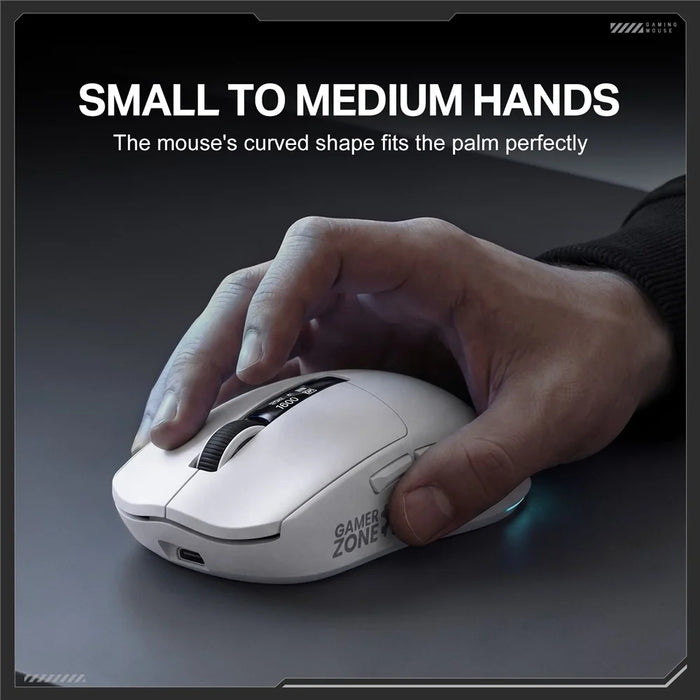 ONIKUMA DM07 2.4G Wireless Gaming Mouse 3-Mode Wired Bluetooth-compatible PC Mice with Magnetic Charging Base - White - 3