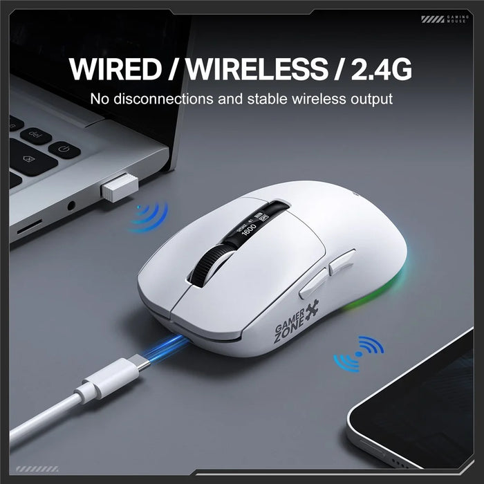 ONIKUMA DM07 2.4G Wireless Gaming Mouse 3-Mode Wired Bluetooth-compatible PC Mice with Magnetic Charging Base - White - 5