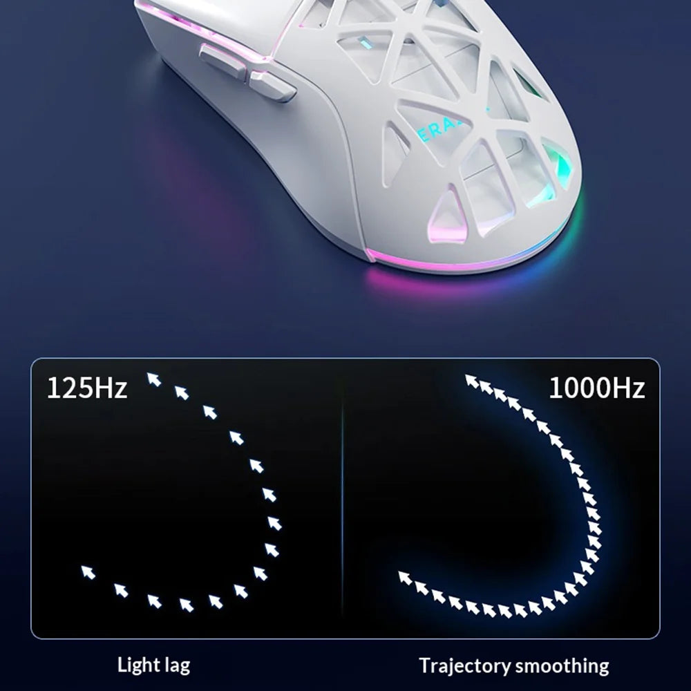 ERAZER G303 Pro Lightweight RGB Gaming Mouse 7 Buttons 12800 DPI Ergonomic Wired Mouse for Office (Invested By Lenovo) - White - 4