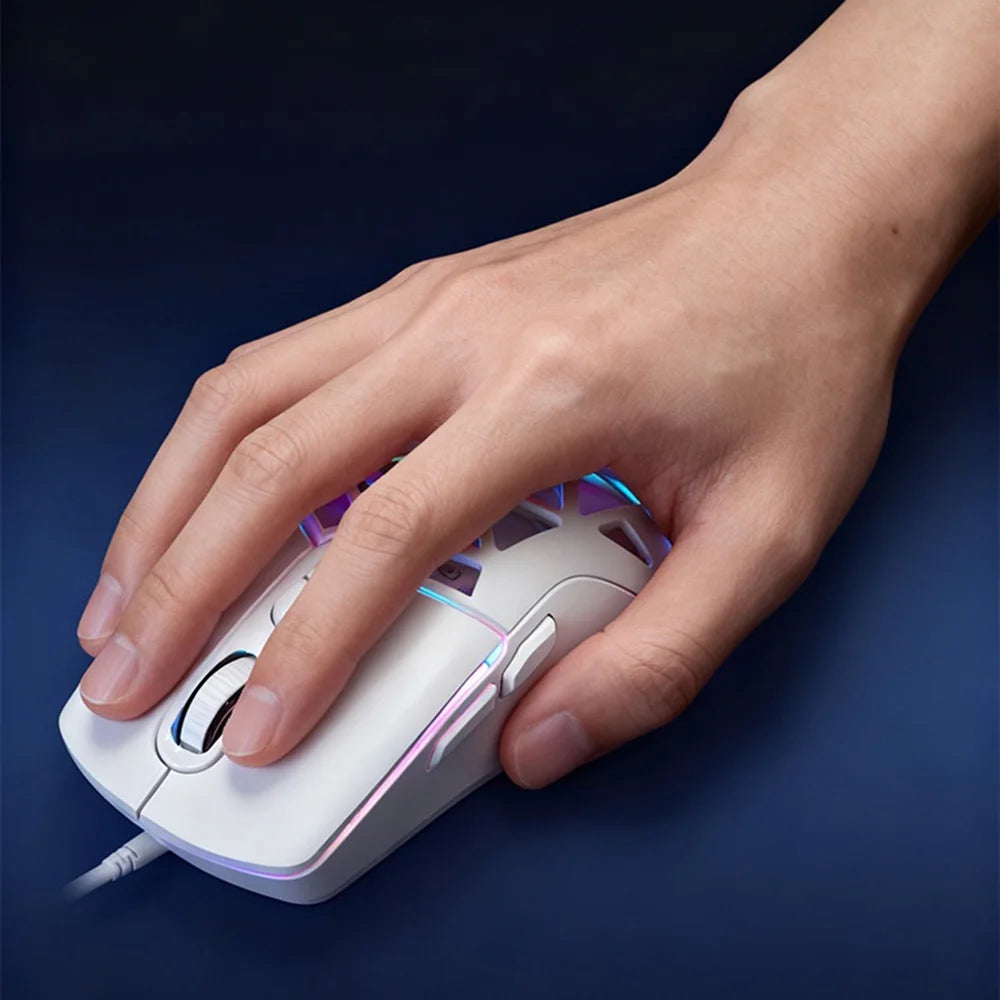 ERAZER G303 Pro Lightweight RGB Gaming Mouse 7 Buttons 12800 DPI Ergonomic Wired Mouse for Office (Invested By Lenovo) - White - 6