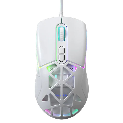 ERAZER G303 USB Wired Mouse 3600 DPI 7 Buttons RGB Gaming Mouse for PC Laptop (Invested By Lenovo) - White - 1